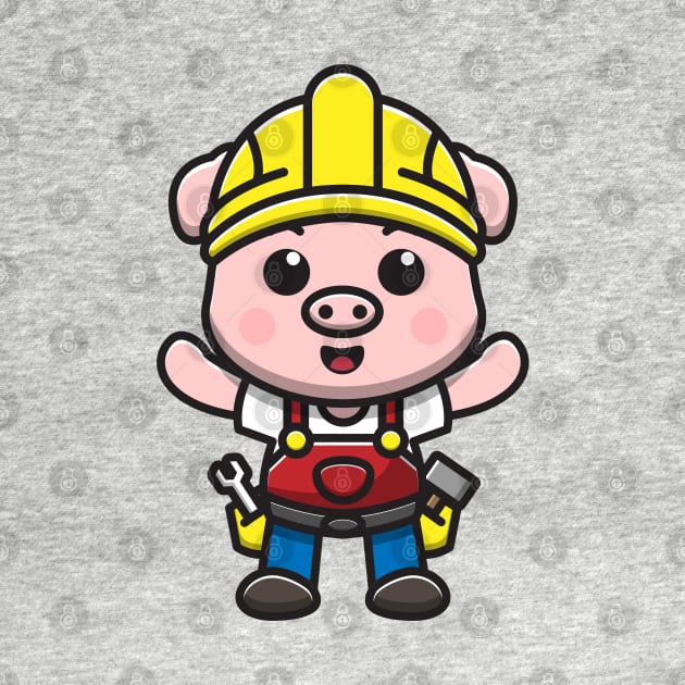 construction worker pig by fflat hds